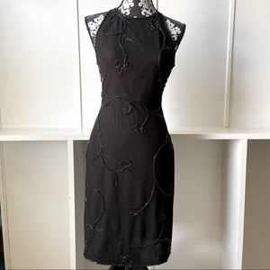 Holiday Black Sequin Halter Cocktail Dress